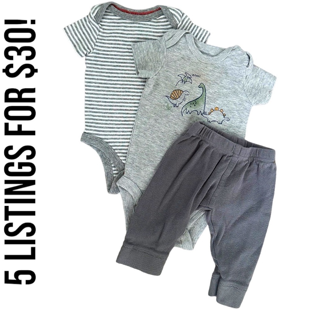 0-3 Month Baby Boy three piece matching outfit set